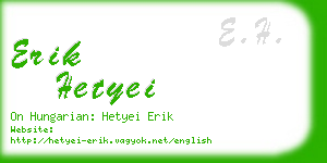 erik hetyei business card